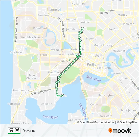 96 Bus Line Map