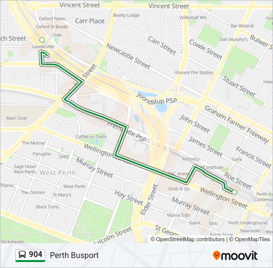 904 bus Line Map