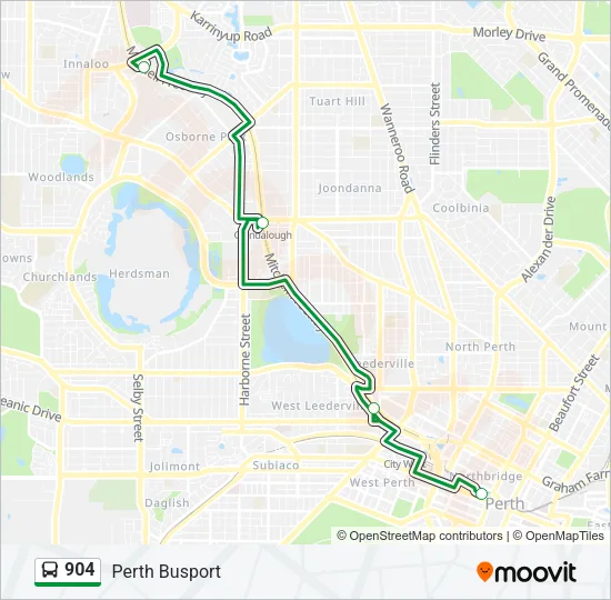 904 Bus Line Map