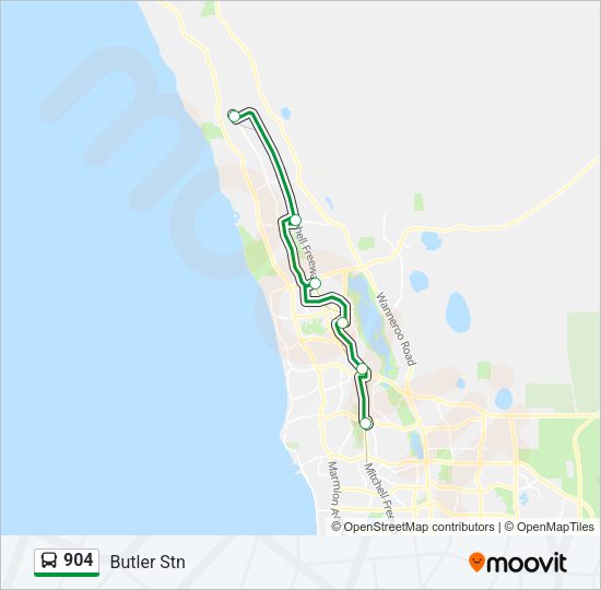 904 bus Line Map