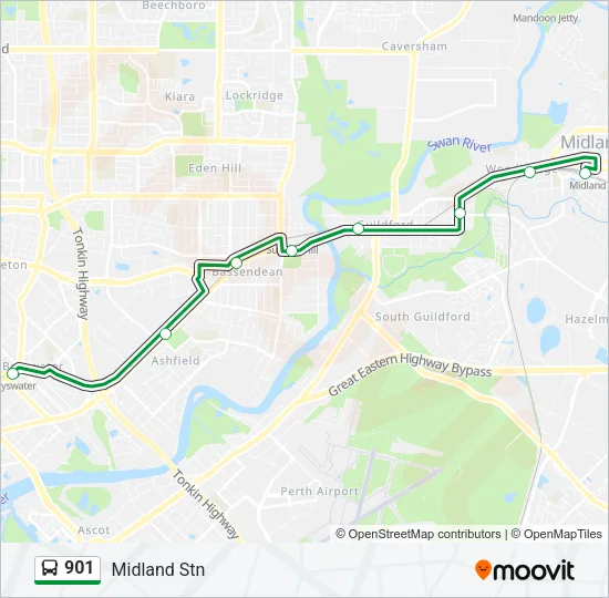 901 Bus Line Map