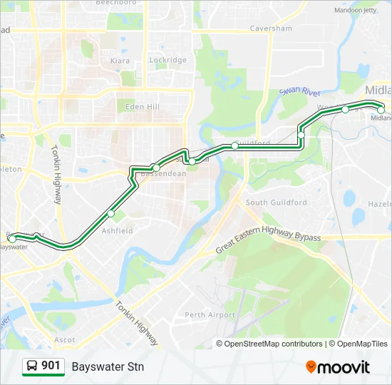 901 Bus Line Map