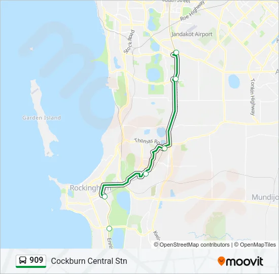 Mapa de 909 de autobús