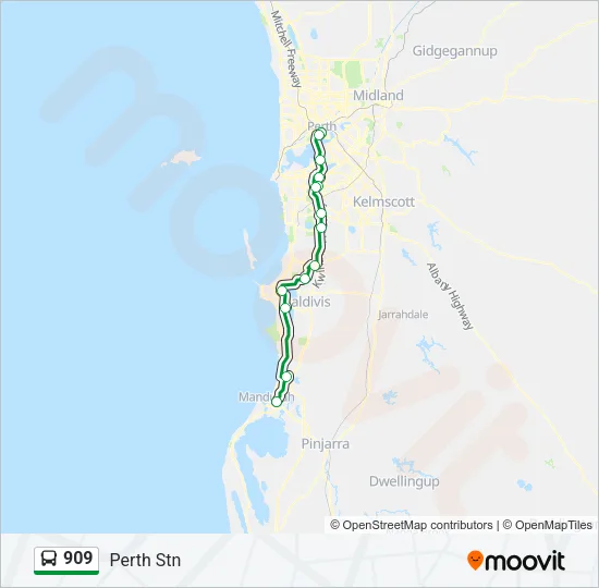 909 Bus Line Map