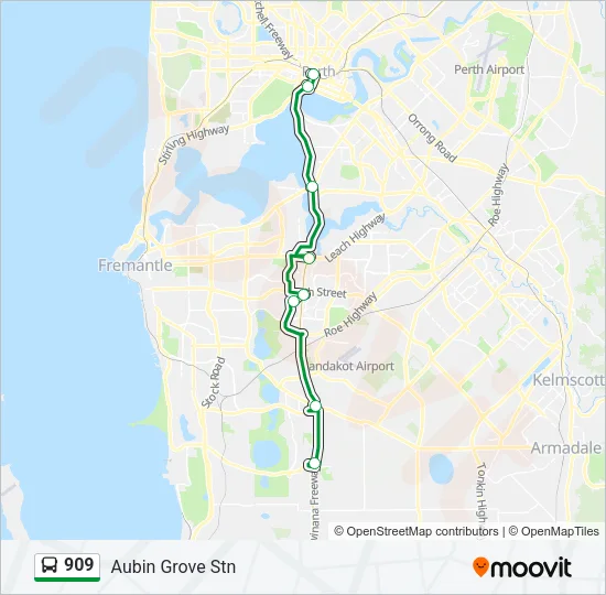 909 Bus Line Map