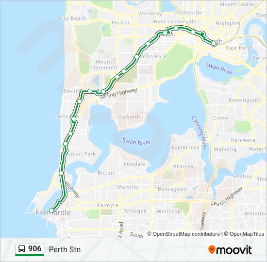 906 Bus Line Map