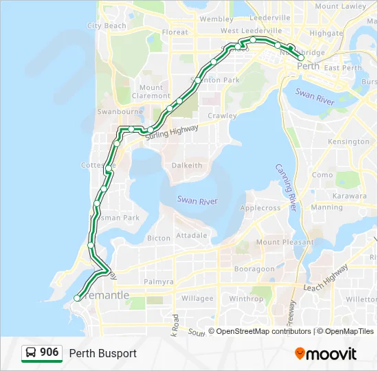 906 Route: Schedules, Stops & Maps - Perth Busport (Updated)