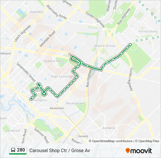 280 Bus Line Map