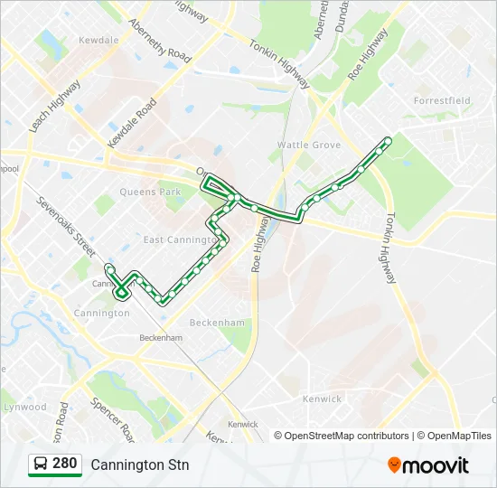 280 Bus Line Map