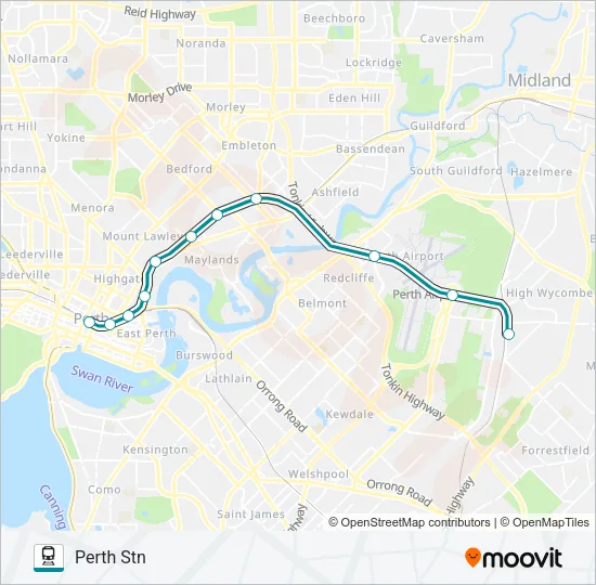 AIRPORT LINE Train Line Map