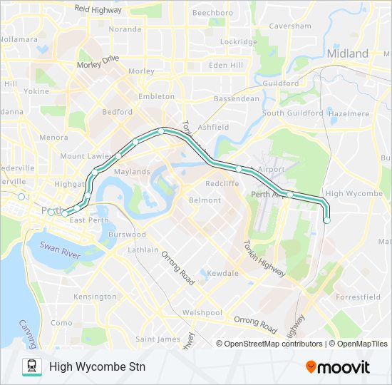 AIRPORT LINE Train Line Map