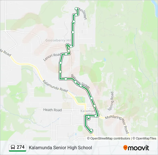 274 Bus Line Map