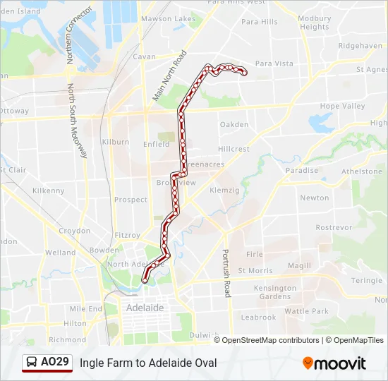 AO29 Bus Line Map
