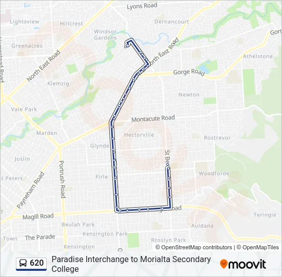 620 Bus Line Map