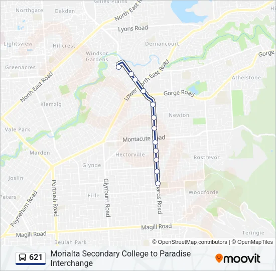 621 Bus Line Map