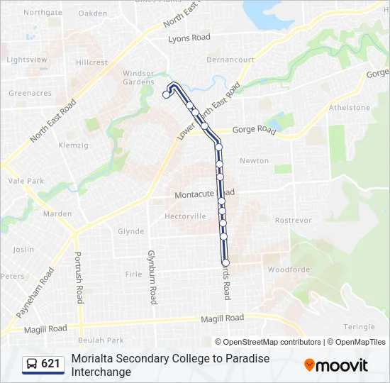 621 Bus Line Map