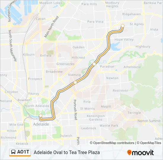 AO1T Bus Line Map