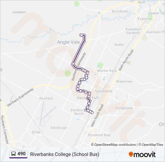 490 Bus Line Map
