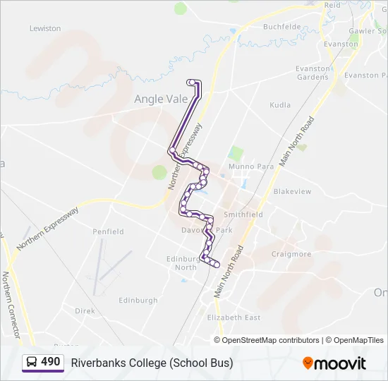 490 Bus Line Map