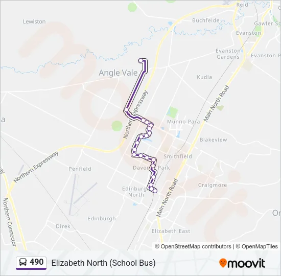 490 Bus Line Map