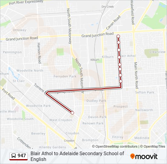 947 Bus Line Map
