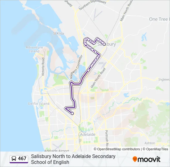 467 Bus Line Map