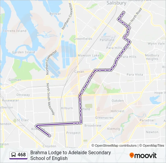 468 Bus Line Map