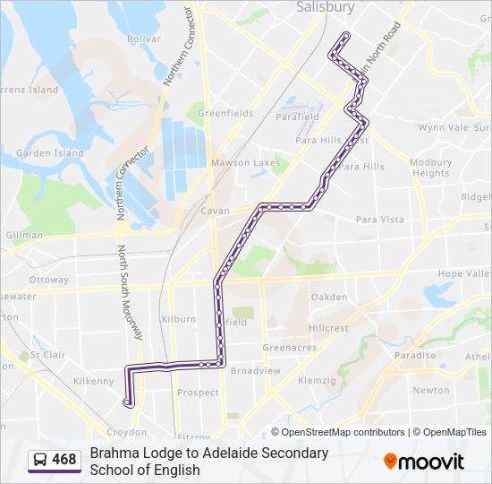 468 bus Line Map