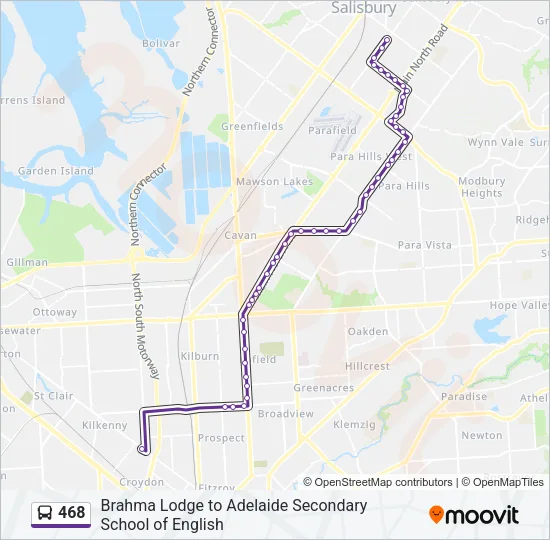 468 Bus Line Map