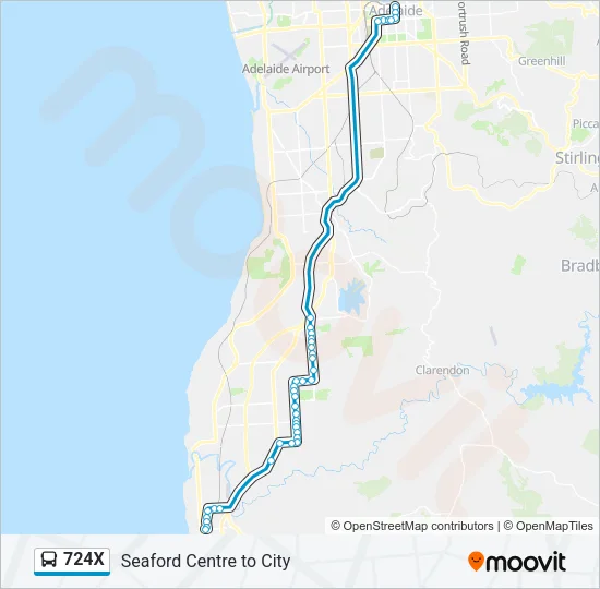 724X Bus Line Map