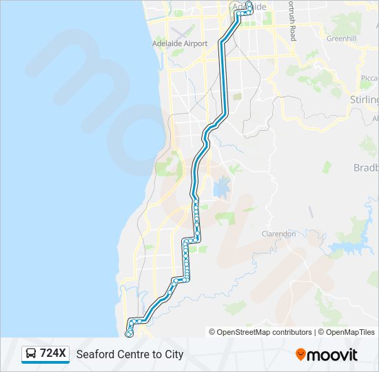 724X Bus Line Map