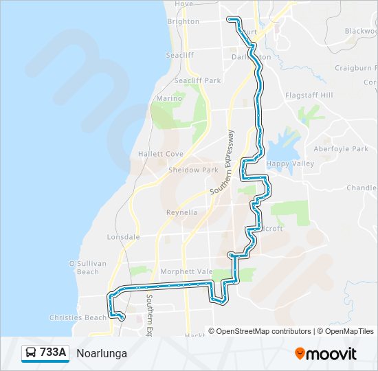 733A Bus Line Map