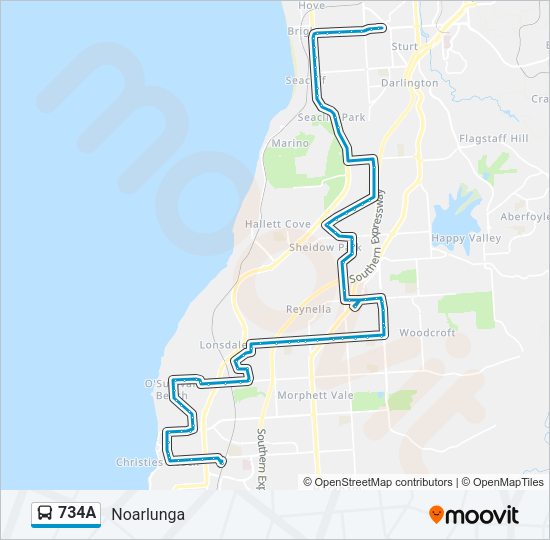 734A Bus Line Map