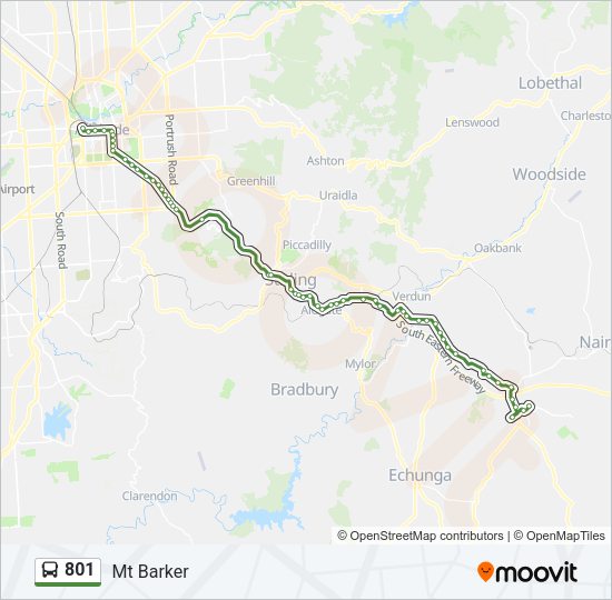 801 bus Line Map