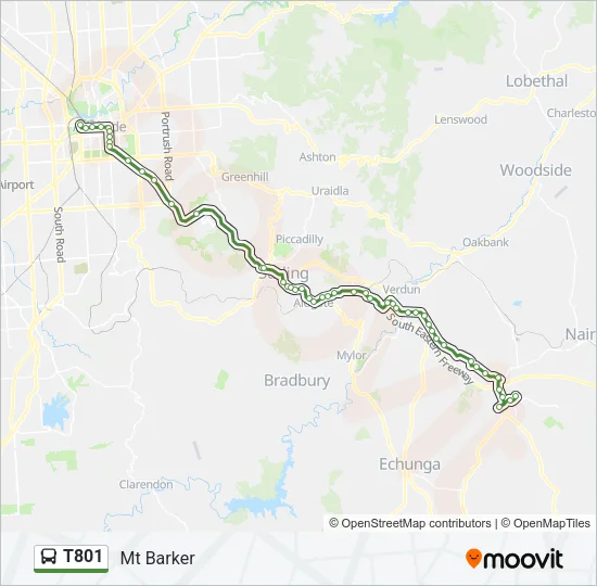 T801 Bus Line Map