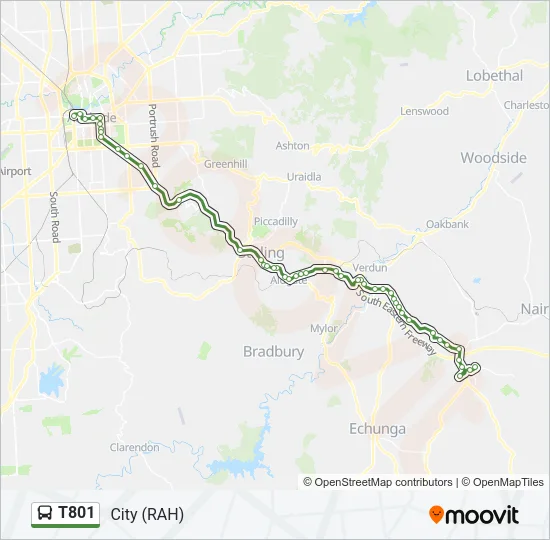 T801 Bus Line Map