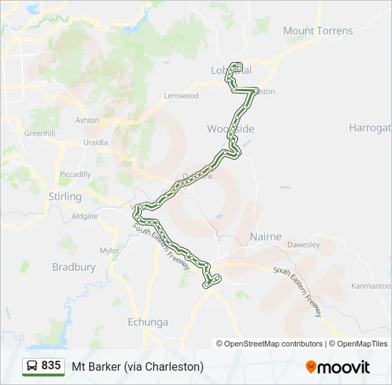835 Bus Line Map
