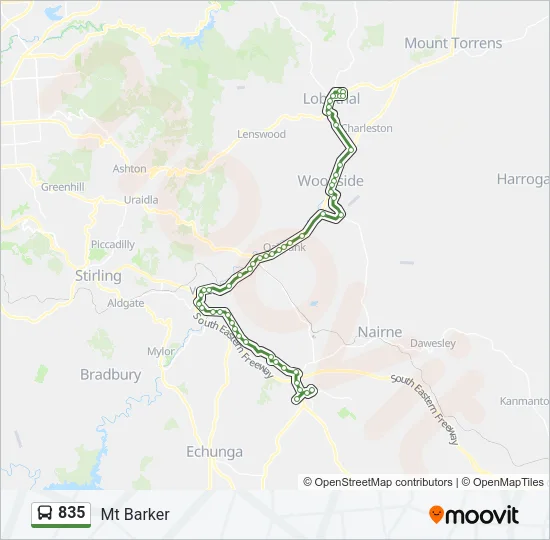 835 Bus Line Map