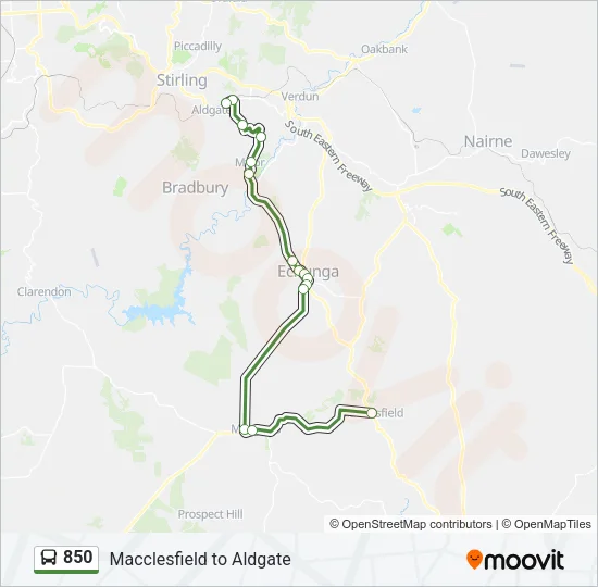 850 Bus Line Map
