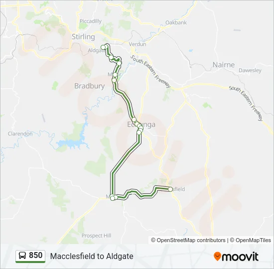 850 Bus Line Map