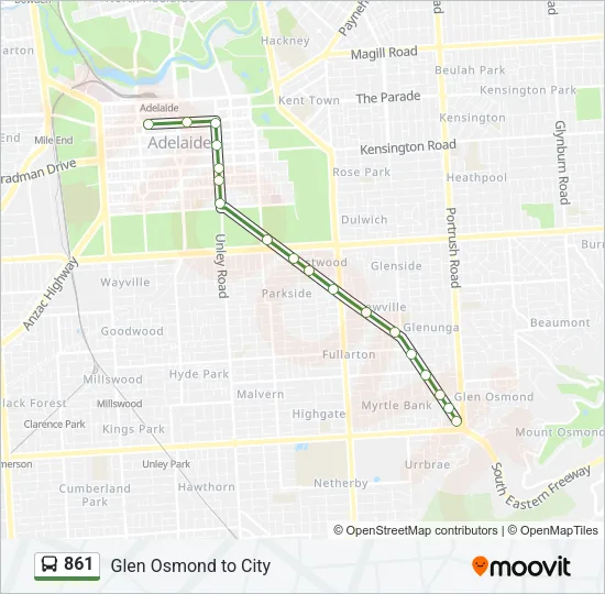 861 Bus Line Map