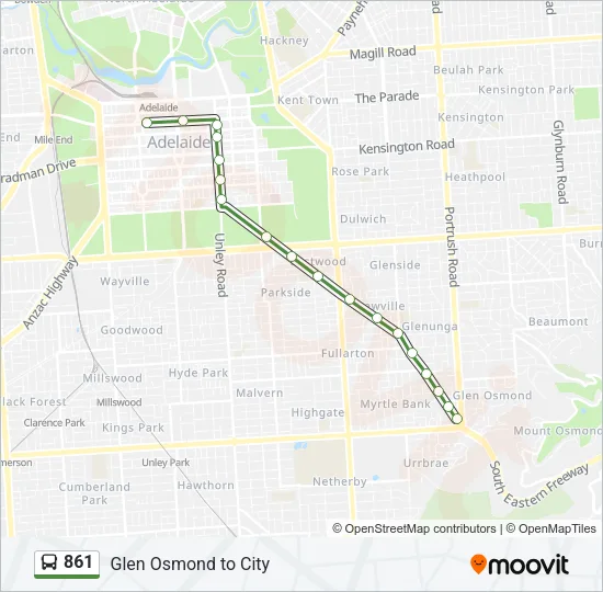 861 Bus Line Map