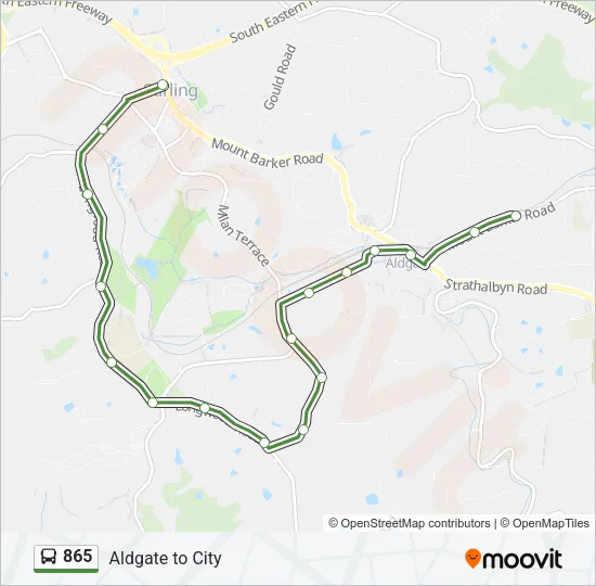865 Bus Line Map