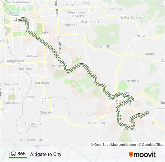 865 Bus Line Map