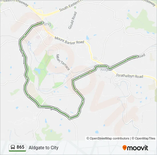 865 Bus Line Map
