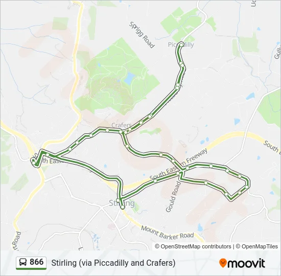 866 Bus Line Map