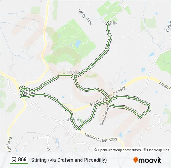 866 Bus Line Map