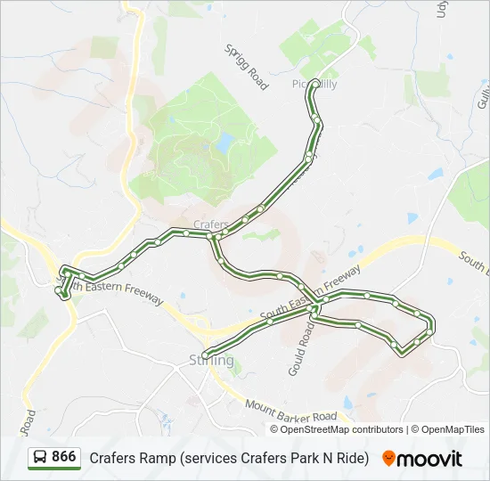 866 Bus Line Map