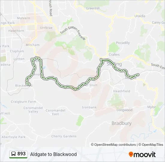 893 Bus Line Map
