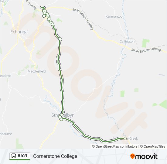 852L Bus Line Map